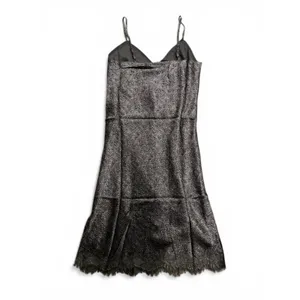 Gold Hawk Chloe Silk Slip Dress Taupe Stained‎ Glass Print Lace Hem Sz Small thumbnail 5