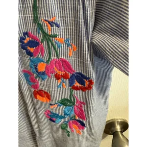 Embroidered Floral Peasant‎ Blouse | Short Sleeve Boho Top thumbnail 10