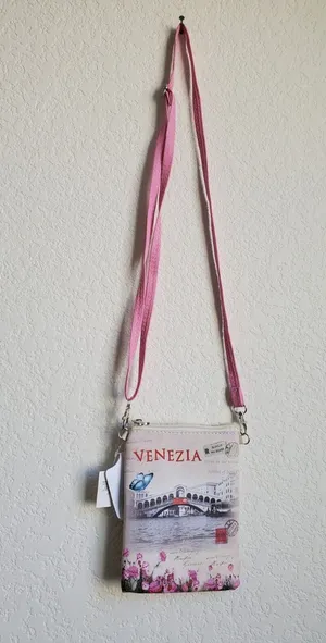 Bijoux D'Autore Venezia Crossbody Bag Shoulder Travel Passport Purse 7"x… thumbnail 1