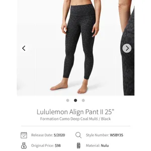 Lululemon Align High Rise Black Formation Camo Leggings 28" Size 6 thumbnail 6