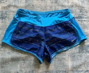 Nike Blue Dri Fit Athletic Running Shorts Women's Medium thumbnail 1