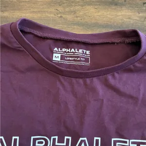 Alphalete Logo T-Shirt Crop Top Women’s Medium Purple Lifestyle Fit Cotton thumbnail 2