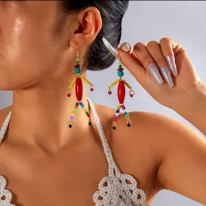 Resin Beaded Dangle Earrings Ethnic Bohemian‎ Style Perfect for Parties & Casual thumbnail 6