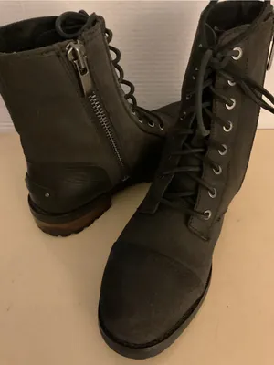 UGG Women's Black leather Lace-Up Combat Kilmer II Boots US 9 thumbnail 3