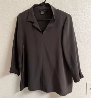 Nina McLemore FOUR PLY SILK V NECK TUNIC Size 10 thumbnail 1