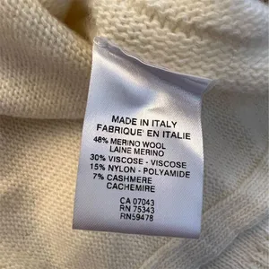 NWT Bianco & Blu Italy Merino Wool & Cashmere Blend Sweater Size L thumbnail 7