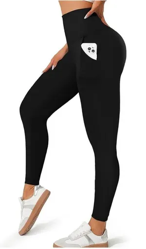 MOREFEEL‎ Small/Medium Black High Waist Tummy Control Yoga Pants Pockets Active thumbnail 1