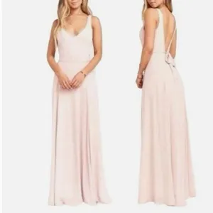 Show Me Your Mumu Jenn Maxi Dress – Neutral Mauve Chiffon Blush– Size XL – NWT thumbnail 2