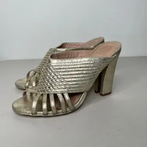 Tory Burch Brida Metallic Mule Sandals Size 8.5 thumbnail 8