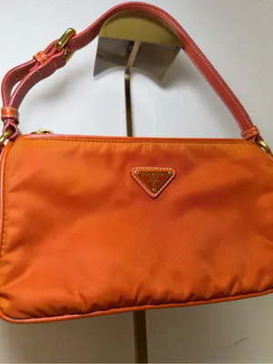AUTHENTIC Prada Orange Nylon Handbag thumbnail 5