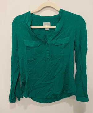 Anthropologie Maeve Green Swiss‎ Dot Pocket Blouse Womens Size 2 OB355806 thumbnail 1