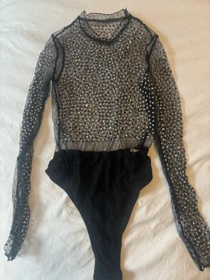 SheIn Mesh bodysuit with Studs thumbnail 1