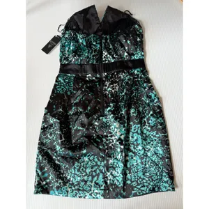 Guess Strapless Dress Party Cocktail A-Line Animal Print Green‎ Multi 6 thumbnail 6