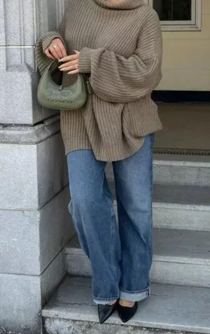 FREE PEOPLE Swim Too Deep Turtleneck Sweater in Olive Stone Size X-Small thumbnail 13