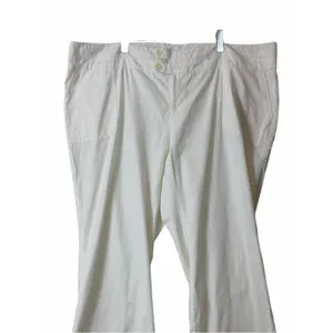 Old Navy Flare Pants 24 Plus Stretch Cotton Mid Rise Wide Leg Cream Casual thumbnail 5