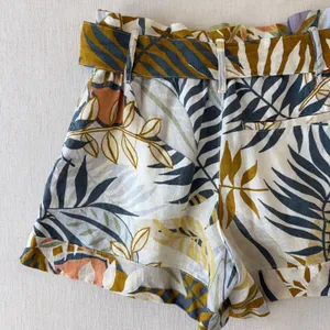 C&C California Tropical Palm Print Linen Coastal Resortwear Shorts Women XS thumbnail 9