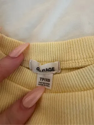 Garage Soft Pale Yellow Ribbed Short Sleeve Baby Tee - XS thumbnail 2
