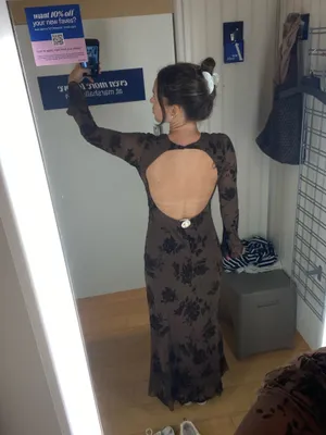 Brown Lace Open Back Maxi Dress thumbnail 2