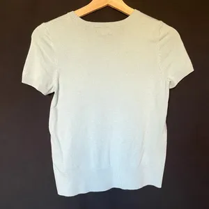 a‎ new day blue short sleeved knit top women's size small shirt vintage design thumbnail 6