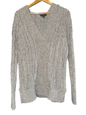 Vintage Lauren Ralph Lauren Cable Knit‎ Hooded Sweater Womens L Fall Cozy Chunky thumbnail 1