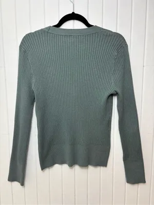 a‎ new day Sage Green Ribbed V-Neck Button Cardigan Size M thumbnail 4