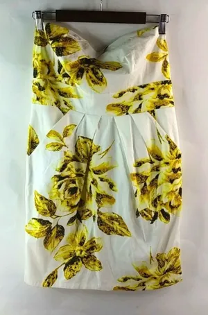Jonathan Martin 12 Coquette Floral Lime on White Cotton Mini Dress thumbnail 1