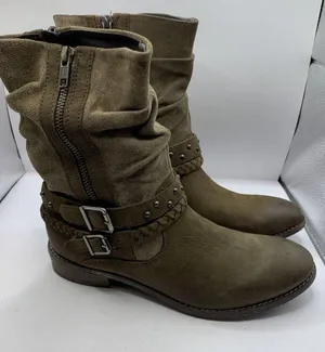 Matisse Outback Mid Calf Boots size 7.5M tan brow leather Buckle thumbnail 3
