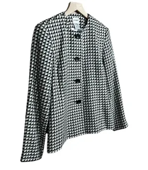 Liz Baker I Vintage 80s Black & White Houndstooth Skirt Suit Set Separates thumbnail 4