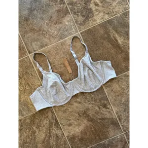 Skims Cotton Jersey T-shirt Bra Light Heather Grey Size 44D thumbnail 3