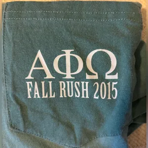 Rush Alpha Phi Omega APO Long Sleeve T shirt Fall 2015 Teal thumbnail 2