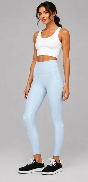 Alo Yoga High Waist Airlift Leggings Light Blue Small 26" Inseam Activewear Yoga thumbnail 1