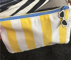 ipsy Ipsy Yellow & White Striped Cosmetic Glam Bag thumbnail 6