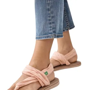 Sanuk Yoga Sling Sandals Womens Size 7 Pink Fabric Thong Comfort‎ Casual thumbnail 1