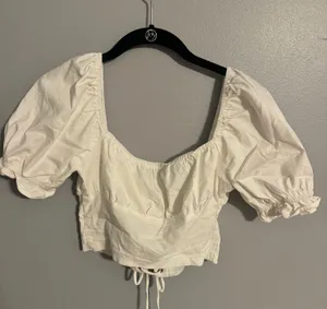 Blue Blush White Top Crop thumbnail 2