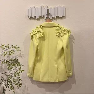 Elliatt Kennedy Oversized Tailored Bow Jacket Blazer Limoncello Size Small NWT thumbnail 7