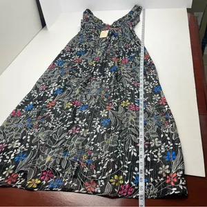 Anthropologie Raga Rain Forest Plunge Neck Maxi‎ Dress Black Floral Medium NEW thumbnail 11
