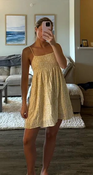 Yellow babydoll dress thumbnail 1