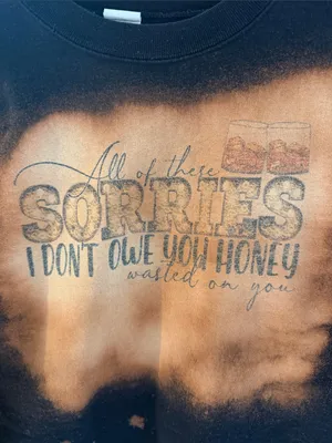 Custom Gildan Morgan Wallen “Wasted on You” Bleached Sweatshirt - Size Medium thumbnail 4