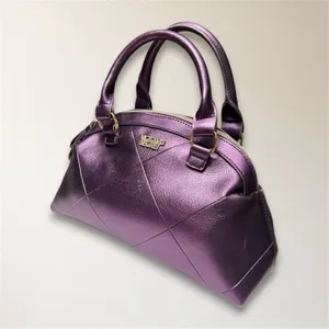 Victoria's Secret Y2K Metallic Purple Quilted Satchel Handbag‎ McBling Retro Bag thumbnail 4