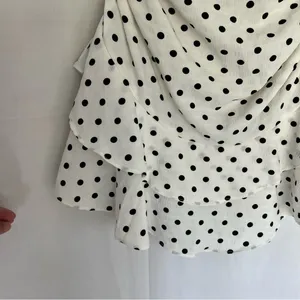 NWT Petal + Pup Tegan ruffle mini skirt polka dots size 12 white black thumbnail 5