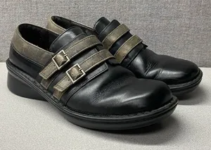 Naot‎ Celesta Loafer Womens Shoe 7 7.5 EU 38 Black Leather Cork Insole Comfort thumbnail 1