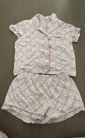 Roller Rabbit Love Shack Fancy Pajamas Pink Bow thumbnail 1