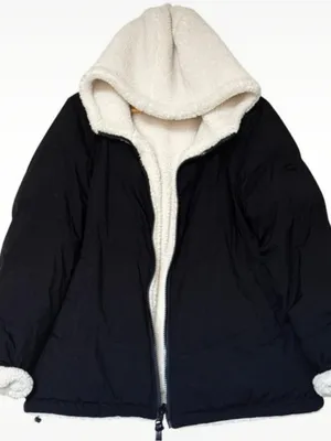 Koolaburra by UGG Reversible Sherpa Puffer Jacket Women’s L Black Cream Size L thumbnail 1