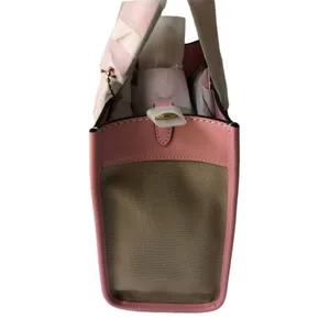 Coach Field 22 Logo ColorBlock Natural Canvas Tote Crossbody Bag Pink New $210 thumbnail 4