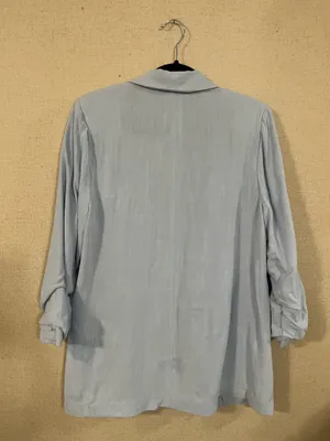Light blue linen blazer thumbnail 4