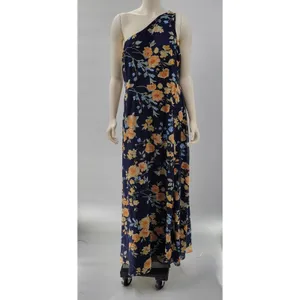 Lulus Elegant Admiration Maxi One Shoulder Dress XL Navy Floral Wedding Guest thumbnail 8