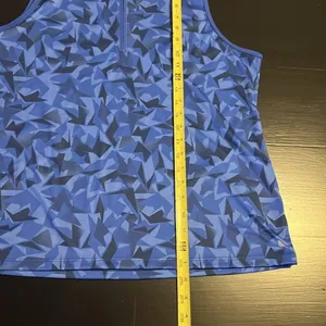 18Birdies Womens Golf Tank Top Blue Geometric Camo Quarter Zip Large‎ thumbnail 4