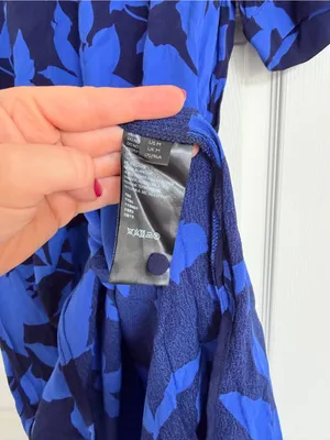 By Anthropologie Mackenzie Mock Neck Midi Dress M Blue Black thumbnail 7