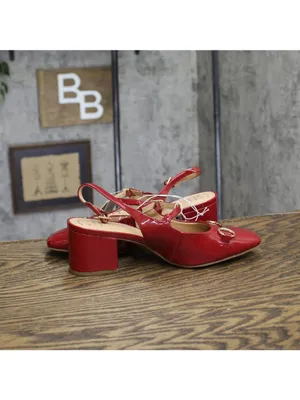 A New Day Womens Lucky Square Toe Mary Jane Heels Block 94305218 Red 6.5M thumbnail 6
