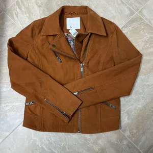 Anthropologie Biddle Moto Jacket Faux Suede thumbnail 3